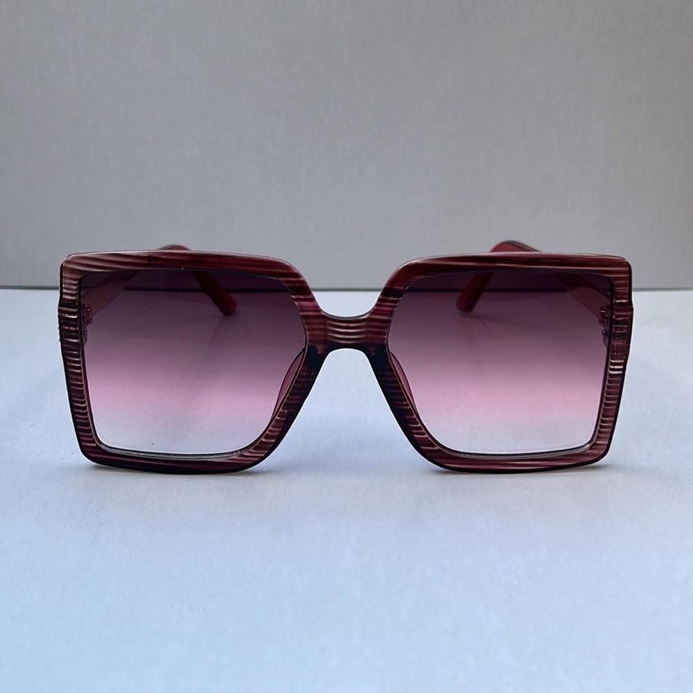 Square Sunglasses Burgundy